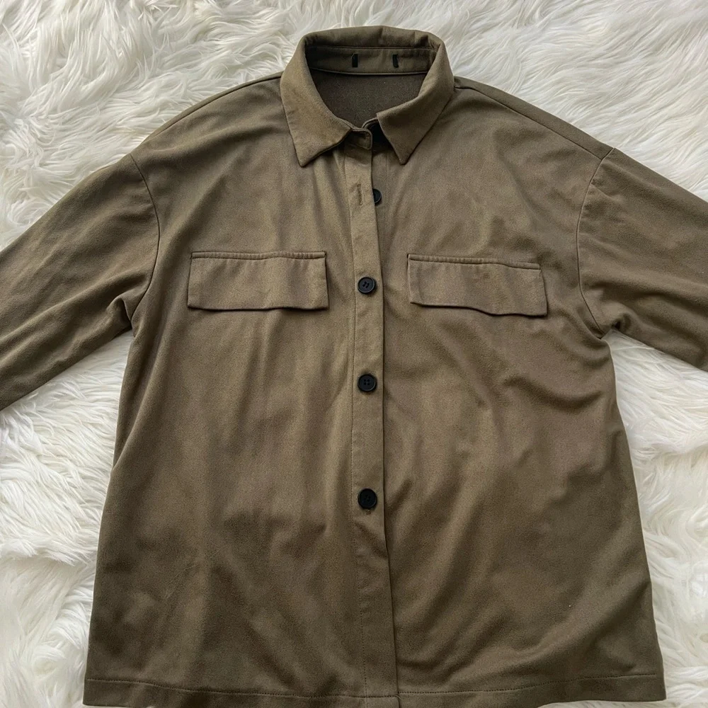 Women’s Olive Green Button Up Shirt